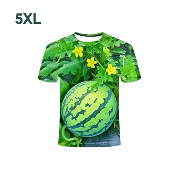 🍉 Funny 3D Watermelon Belly T-Shirt & Shorts Set – Summer Fruit Outfit
