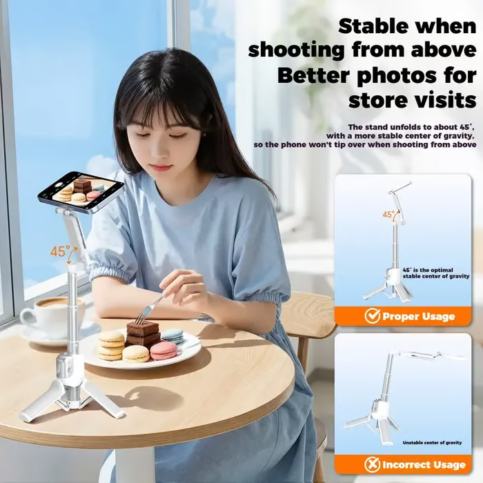 📸 WONEW Z3 Magnetic Selfie Stick Tripod — 🔍 Zoom & Focus Control · 🔄 360° Rotation ·  MagSafe Mount ·  Bluetooth Remote