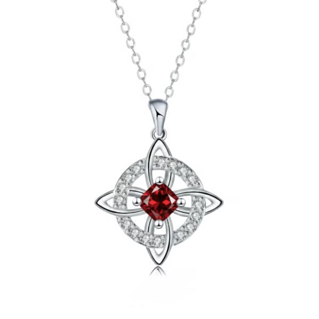✨Mystical Birthstone Witches Knot Necklace – Natural Crystal 🔮💞Protect Your Loved Ones