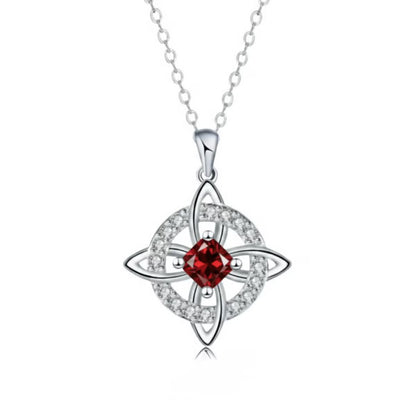 ✨Mystical Birthstone Witches Knot Necklace – Natural Crystal 🔮💞Protect Your Loved Ones