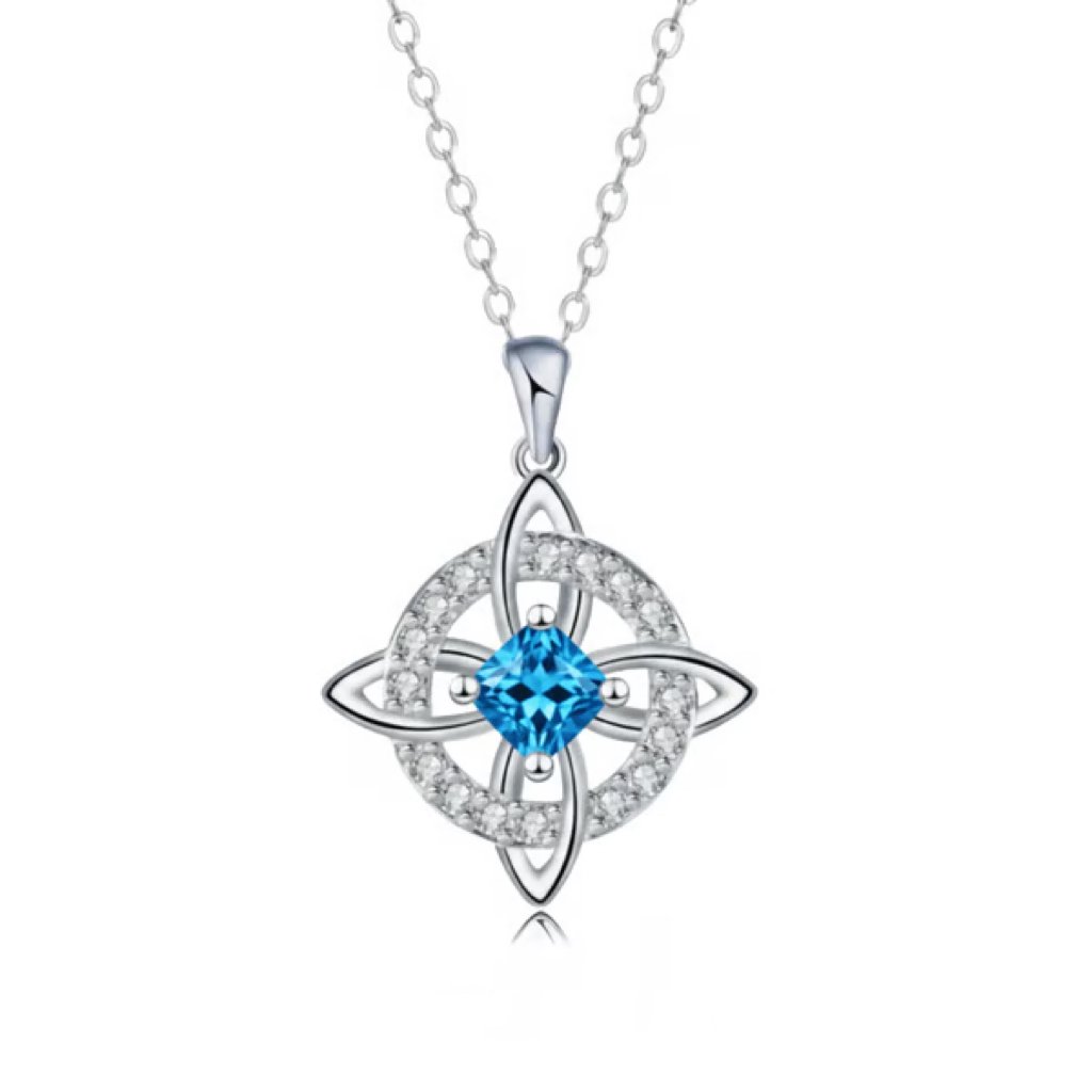 ✨Mystical Birthstone Witches Knot Necklace – Natural Crystal 🔮💞Protect Your Loved Ones