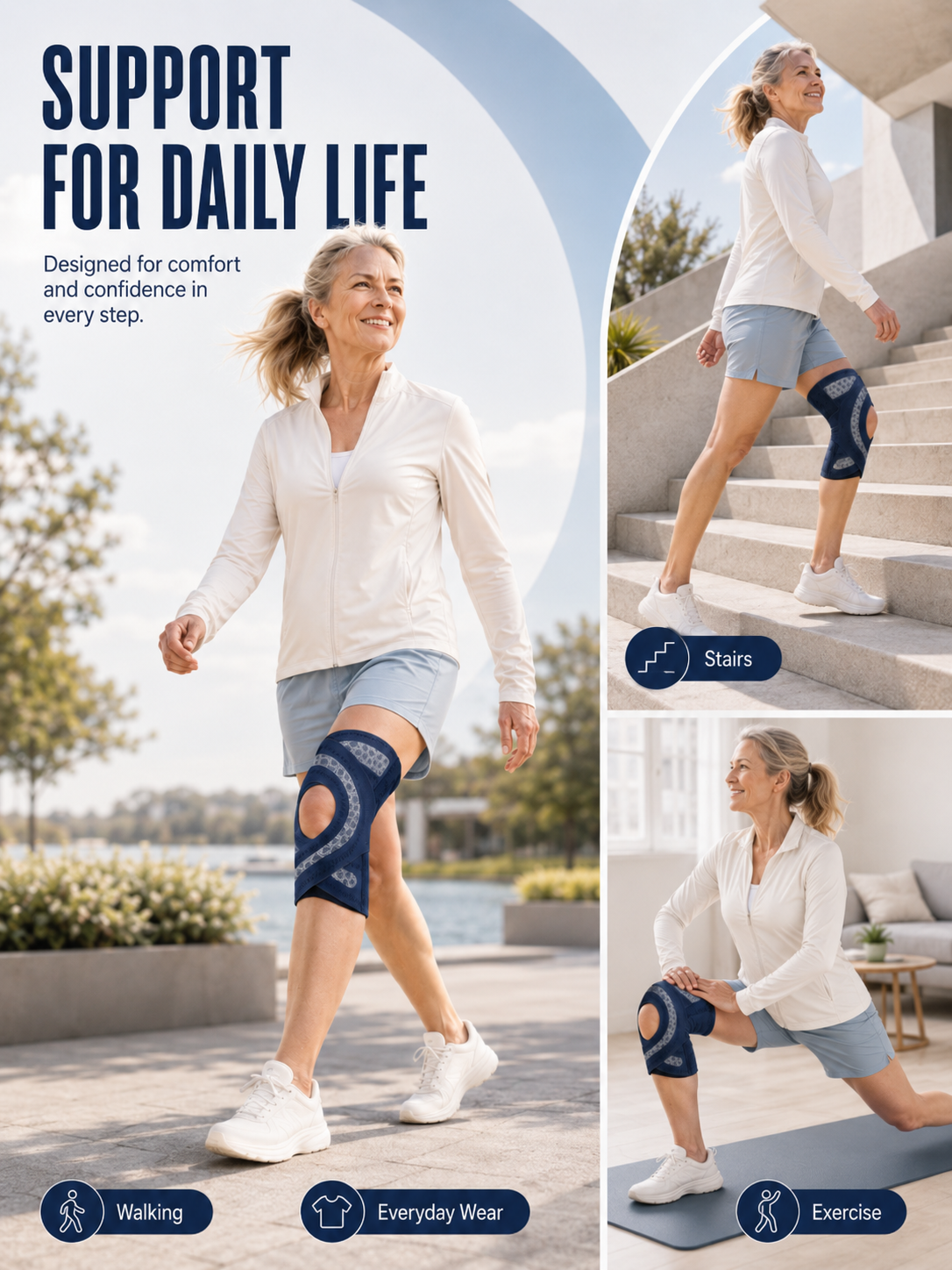 🔥Last Day 50% OFF - 🦵 4-Spring Open-Patella Knee Brace – Adjustable Compression & Side Support