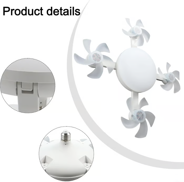 💡 Foldable E27 Fan Light – 2-in-1 LED Chandelier with Remote Control