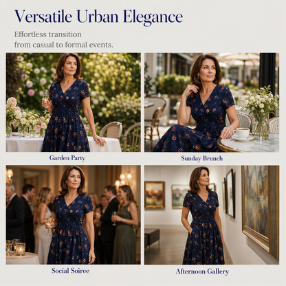 Limited Stock! 50% Off Hot Sale Ongoing🌺Women's V-Neck Floral Print Dress with Twist Waist
