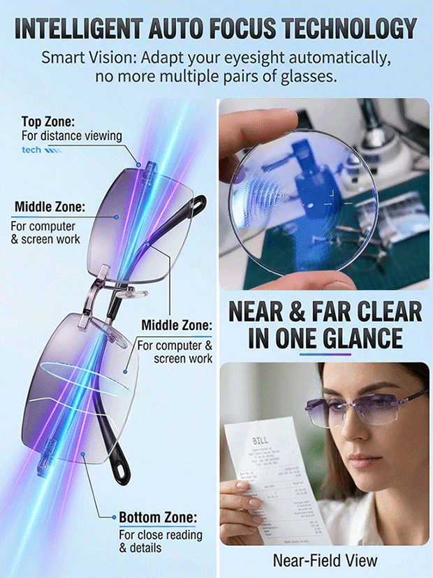 🔥Last Day 50% OFF -[Regain Your Youthful Vision] Smart Zoom Diamond-Cut Reading Glasses