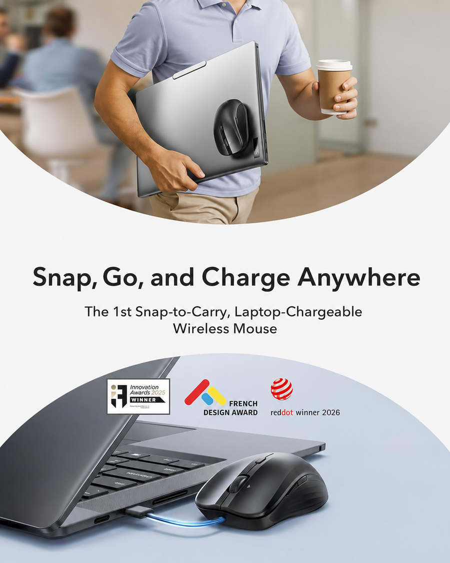 🔥 Last Day 49% OFF -🖱️ Snap-to-Carry Dual-Mode Wireless Mouse