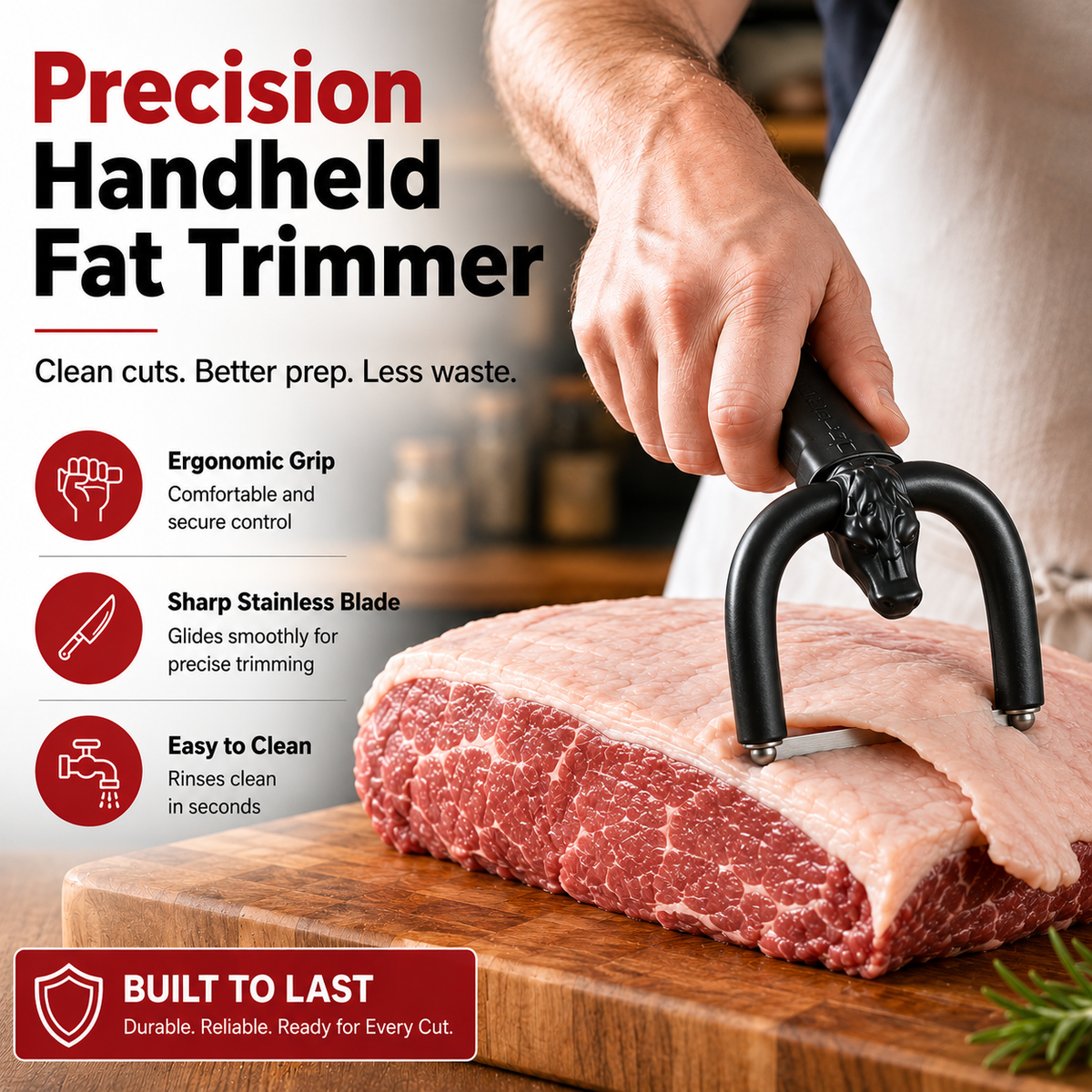 🔥 Last Day 50% OFF –🥩 Handheld Fat Trimmer for Beef & Pork BBQ Prep