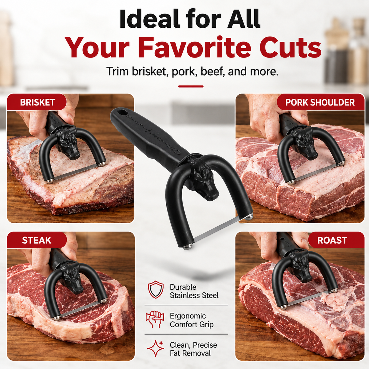 🔥 Last Day 50% OFF –🥩 Handheld Fat Trimmer for Beef & Pork BBQ Prep