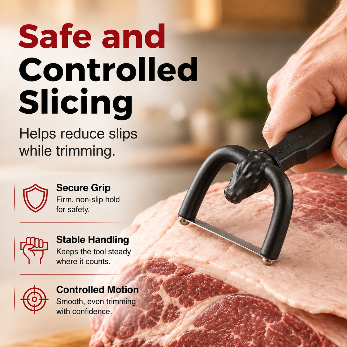 🔥 Last Day 50% OFF –🥩 Handheld Fat Trimmer for Beef & Pork BBQ Prep