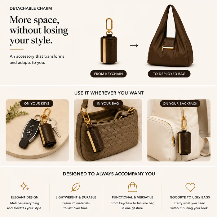 🔥 Last Day 50% OFF – 👜 2-in-1 Charm-to-Tote Transformable Bag