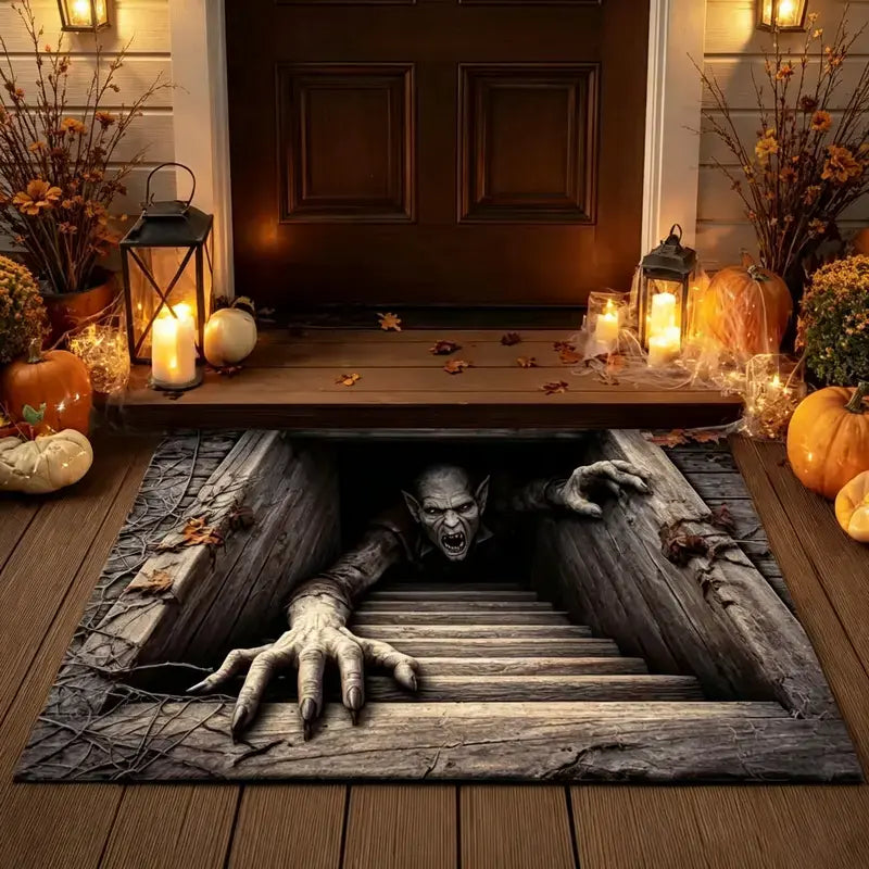 🔥 Last Day 50% OFF –❤️3D Halloween Optical Illusion Door Mat – Spooky Non-Slip Entryway Rug