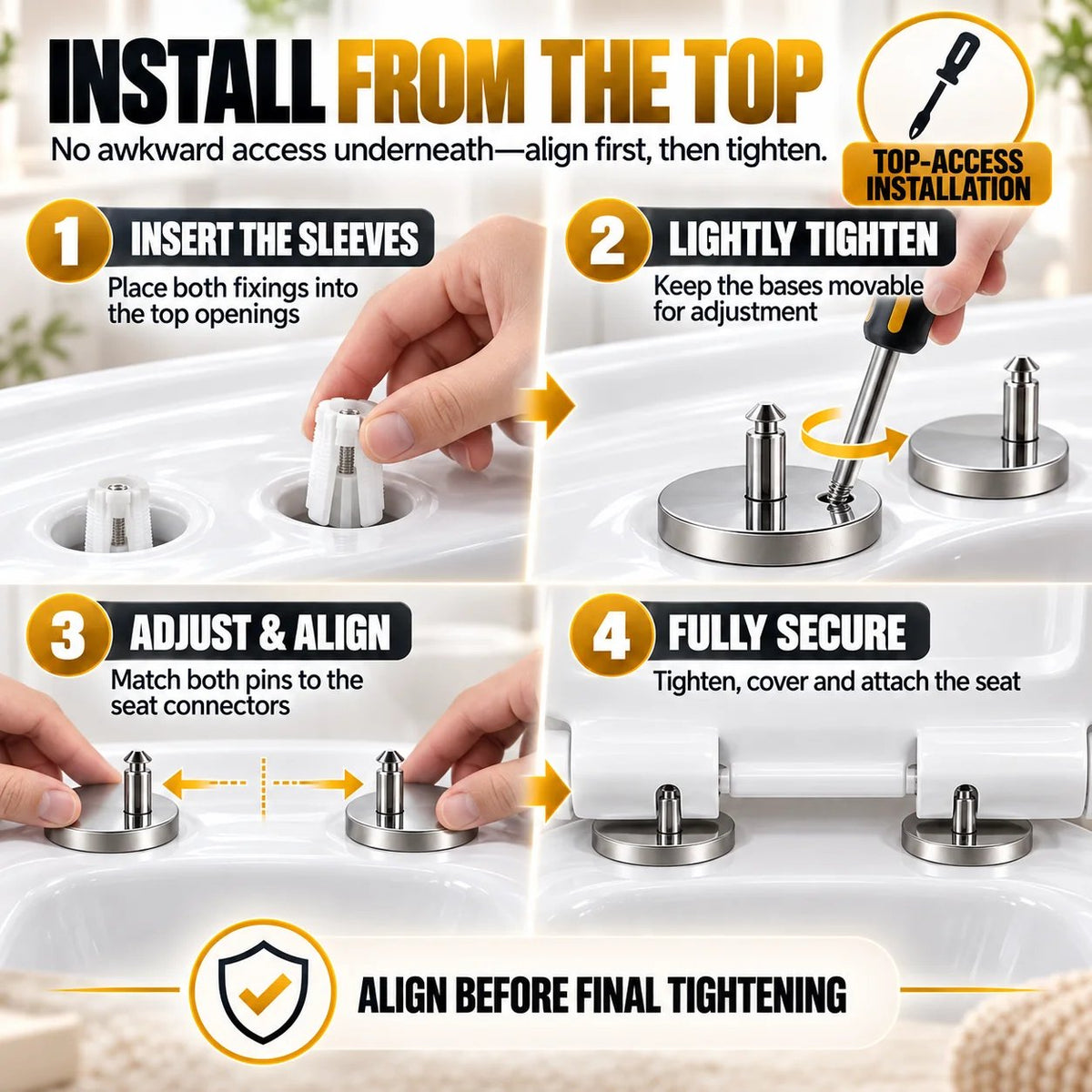 🔥 Last Day 50% OFF–🔩2-Pack Stop the Wobble–Top-Fix Toilet Seat Hinge Bolts