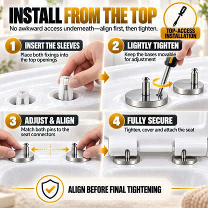 🔥 Last Day 50% OFF–🔩2-Pack Stop the Wobble–Top-Fix Toilet Seat Hinge Bolts
