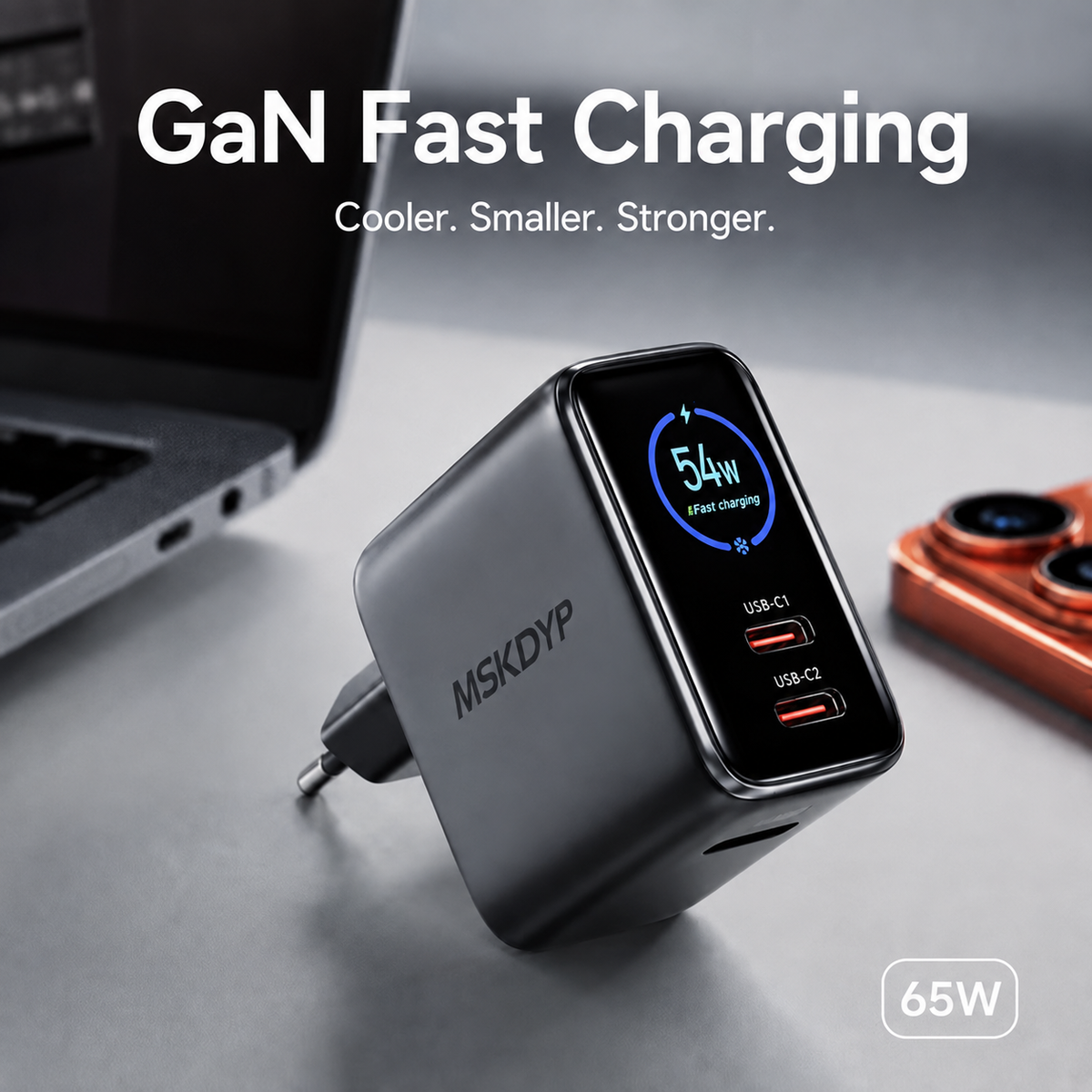 🔥Last Day 50% OFF -⚡ 65W GaN Fast Charger | Smart Animated AI Display 🖥️