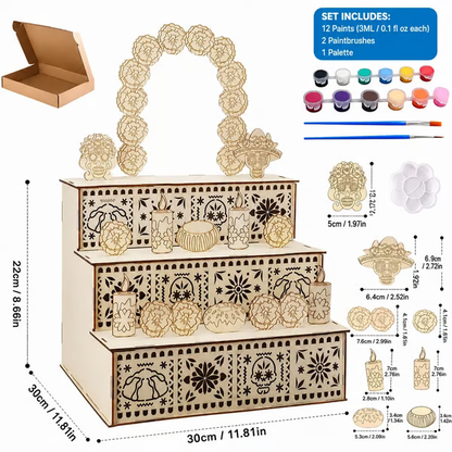 🔥Last Day 49% OFF -🎨Mexican Day of the Dead Wooden Altar Display