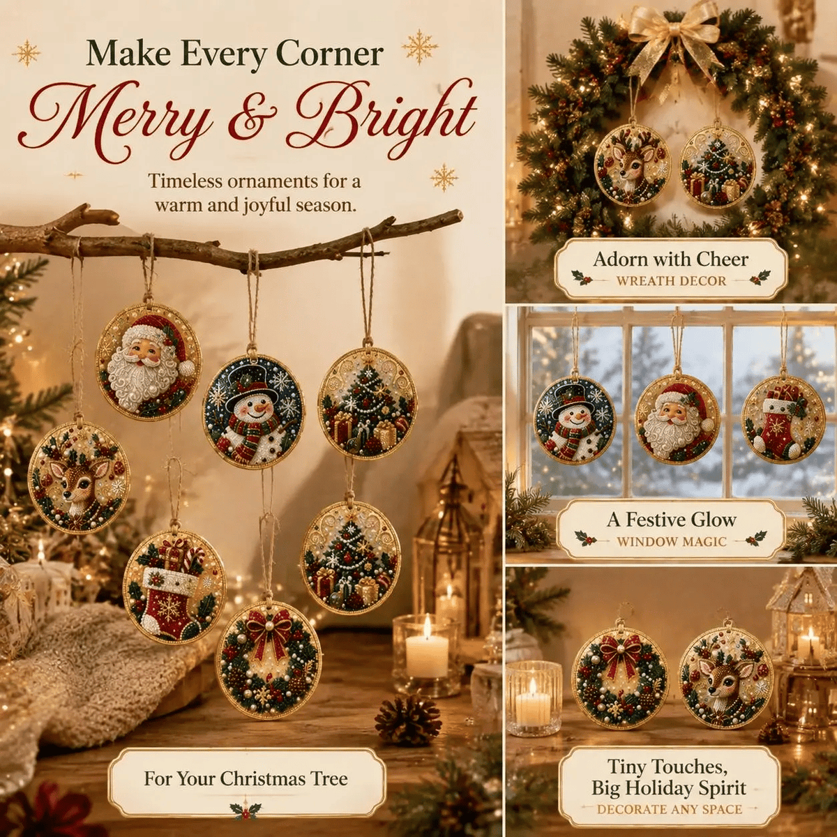 🔥Only $17.99 Last Day Promotion!🎄Christmas DIY Diamond Painting Ornaments Kit (6 PCS)🎅