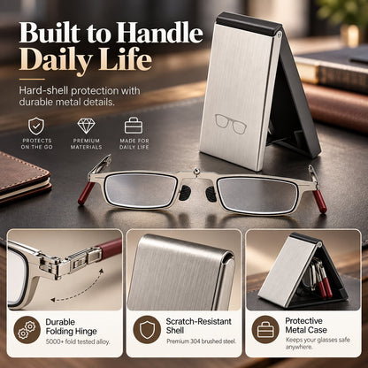 🔥 Last Day 50% OFF –✨ Weightless Folding Readers in a Sleek Metal Vault | Read Anywhere 📖