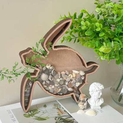 🌊 Ocean Memory Turtle Shadow Box – Coastal Seashell Display Keepsake for Beach Treasures &amp; Travel Memories - Sea Turtle / Buy 1