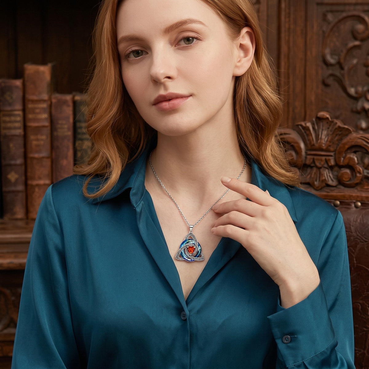 🔥 Last Day 50% OFF –♾️💖Birthstone Celtic Knot Necklace for Women
