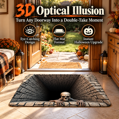 🔥 Last Day 50% OFF –❤️3D Halloween Optical Illusion Door Mat – Spooky Non-Slip Entryway Rug