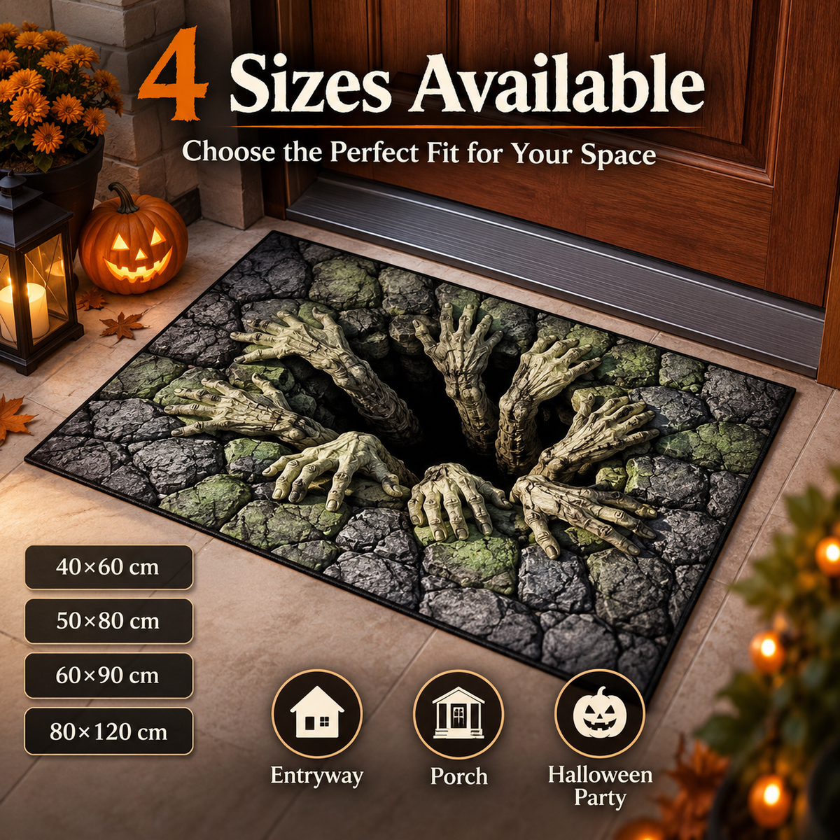 🔥 Last Day 50% OFF –❤️3D Halloween Optical Illusion Door Mat – Spooky Non-Slip Entryway Rug