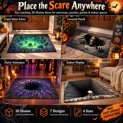 🔥 Last Day 50% OFF –❤️3D Halloween Optical Illusion Door Mat – Spooky Non-Slip Entryway Rug