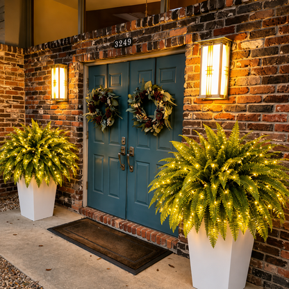 🌿 Last Day 50% OFF –Glowing Boston Ferns with lights 💛 Zero Watering, Zero Maintenance