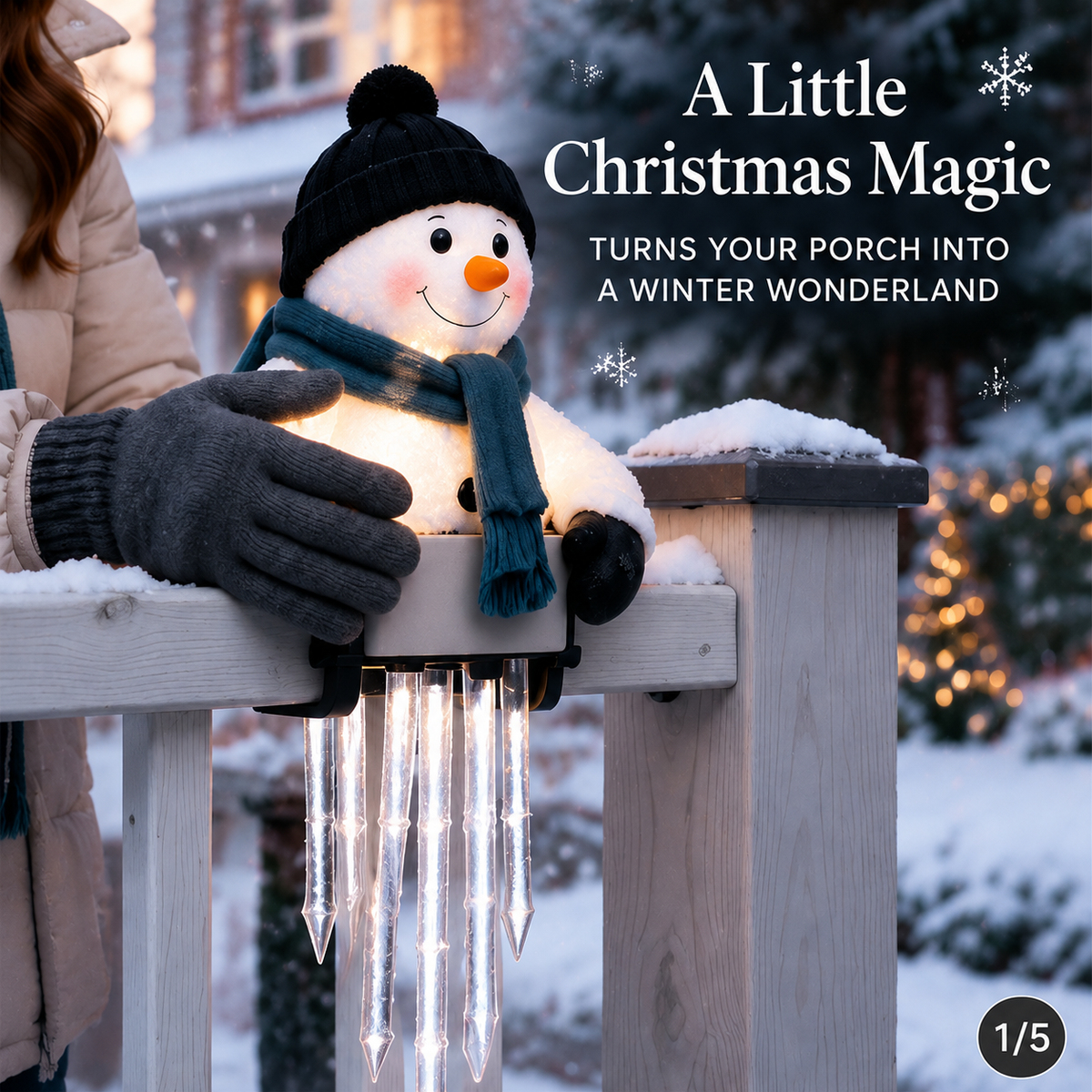 ☃️Last Day 50% OFF -WinterGlow Snowman Icicle Light Decor