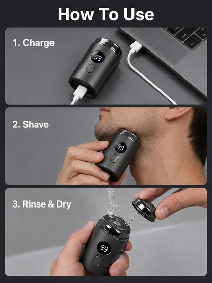 🔥 Last Day 50% OFF –Mini Electric Shaver with LED Display & USB-C Charging