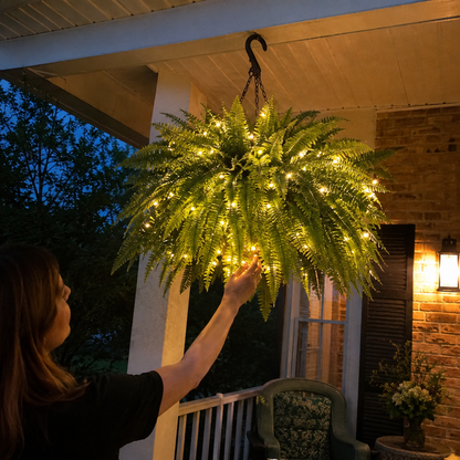 🌿 Last Day 50% OFF –Glowing Boston Ferns with lights 💛 Zero Watering, Zero Maintenance
