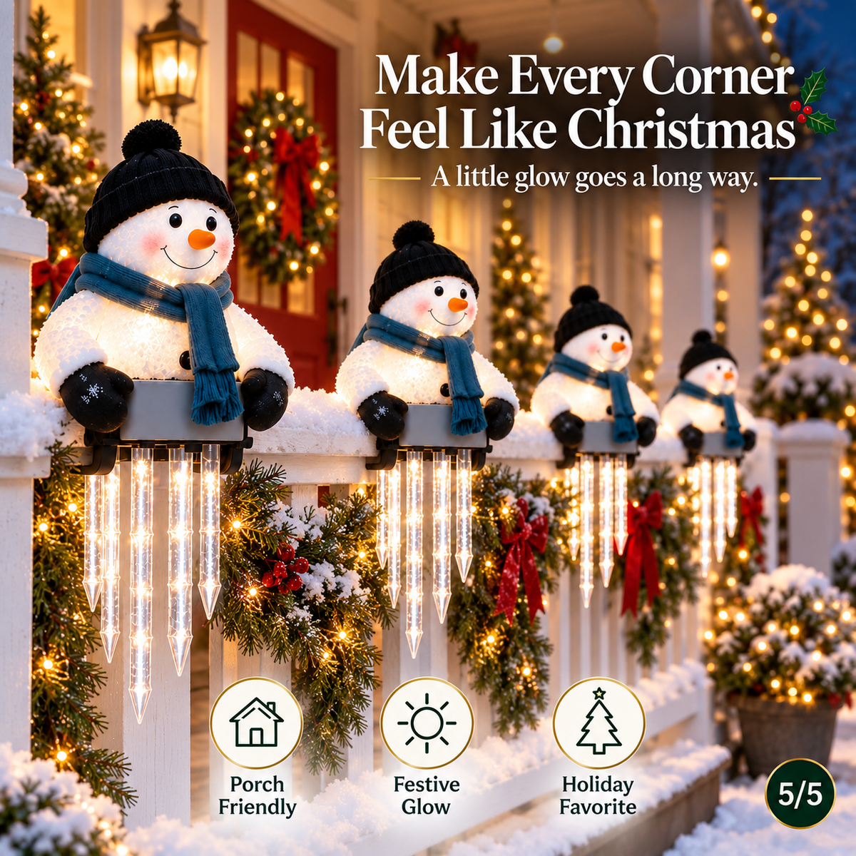 ☃️Last Day 50% OFF -WinterGlow Snowman Icicle Light Decor