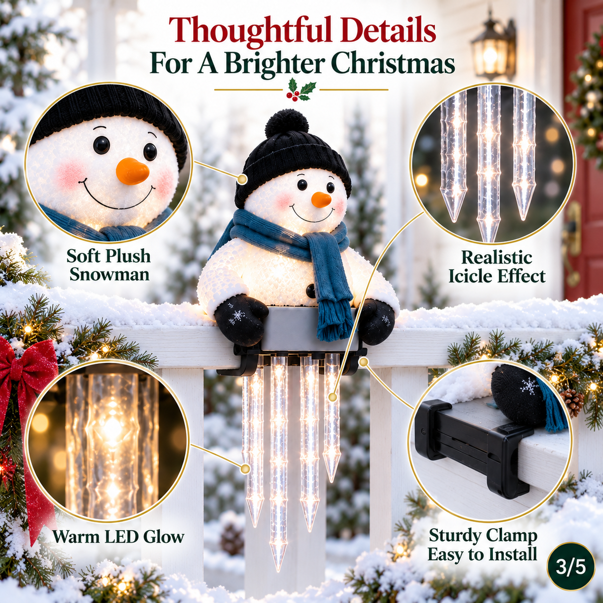 ☃️Last Day 50% OFF -WinterGlow Snowman Icicle Light Decor