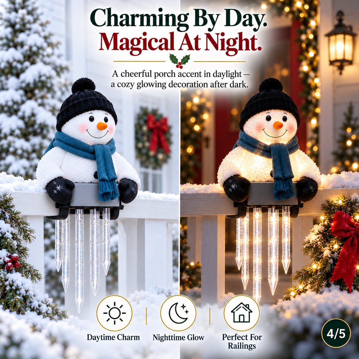☃️Last Day 50% OFF -WinterGlow Snowman Icicle Light Decor