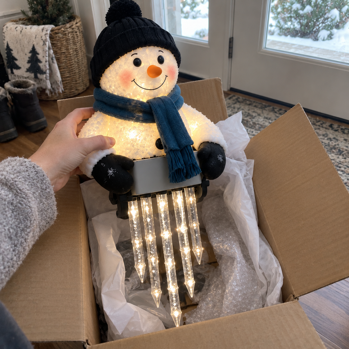 ☃️Last Day 50% OFF -WinterGlow Snowman Icicle Light Decor