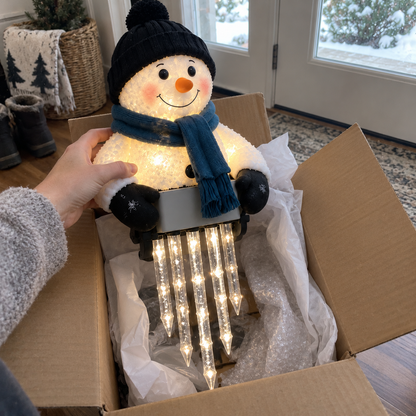 ☃️Last Day 50% OFF -WinterGlow Snowman Icicle Light Decor