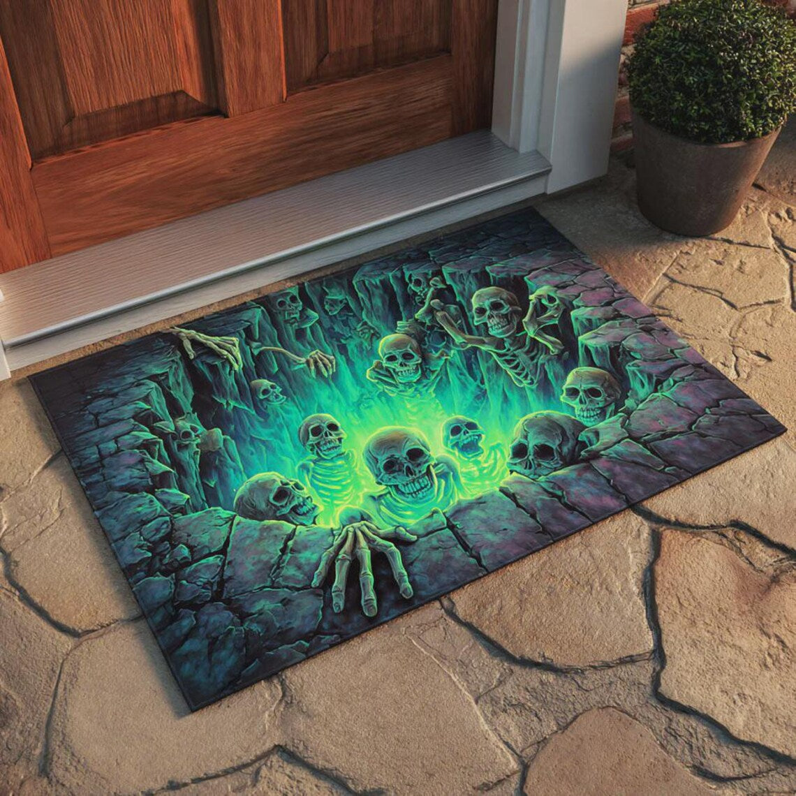 🔥 Last Day 50% OFF –❤️3D Halloween Optical Illusion Door Mat – Spooky Non-Slip Entryway Rug