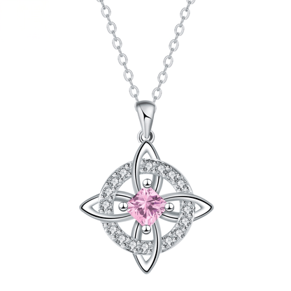 ✨Mystical Birthstone Witches Knot Necklace – Natural Crystal 🔮💞Protect Your Loved Ones