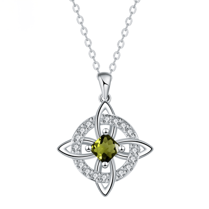 ✨Mystical Birthstone Witches Knot Necklace – Natural Crystal 🔮💞Protect Your Loved Ones