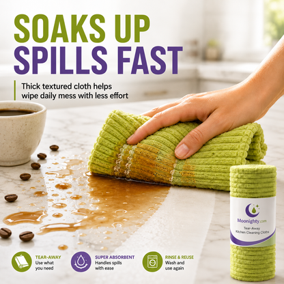 🔥 BUY 1 GET 1 FREE 🔥 – Reusable Tear-Away Cleaning Cloth Roll