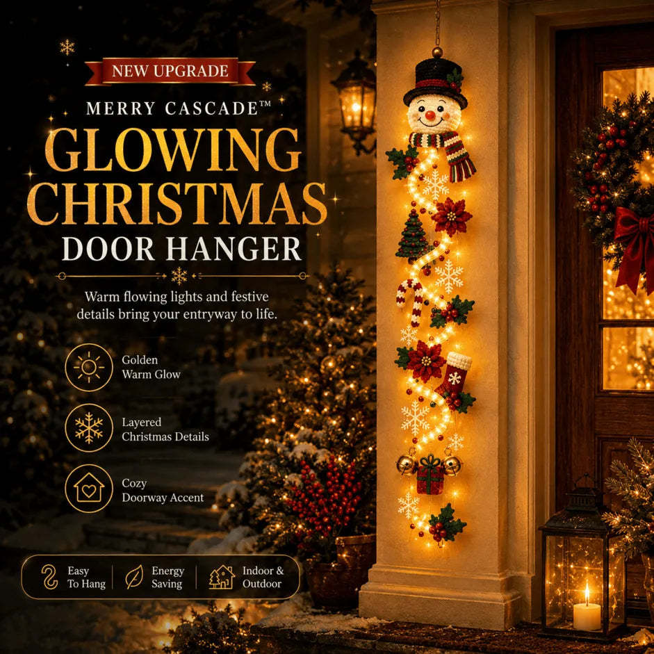 Snowman - MerryCascade Glowing Christmas Door Hanger