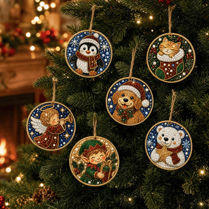 🔥Only $17.99 Last Day Promotion!🎄Christmas DIY Diamond Painting Ornaments Kit (6 PCS)🎅