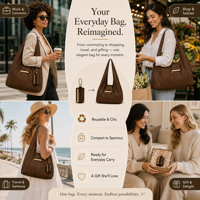 🔥 Last Day 50% OFF – 👜 2-in-1 Charm-to-Tote Transformable Bag