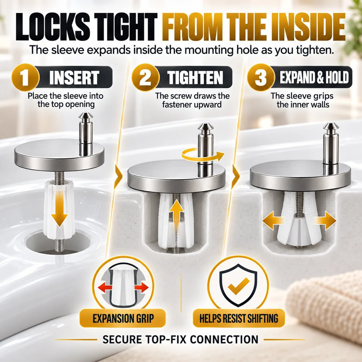 🔥 Last Day 50% OFF–🔩2-Pack Stop the Wobble–Top-Fix Toilet Seat Hinge Bolts