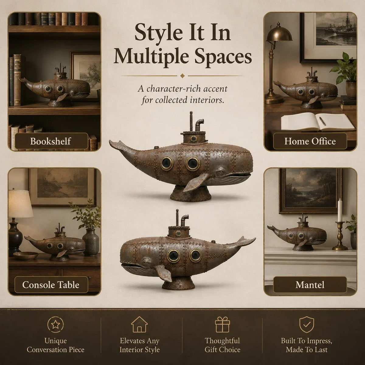 🔥 Last Day 50% OFF –🐳Vintage Mechanical Whale Sculpture