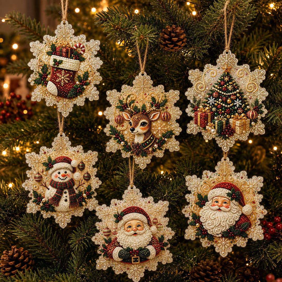 🔥Only $17.99 Last Day Promotion!🎄Christmas DIY Diamond Painting Ornaments Kit (6 PCS)🎅
