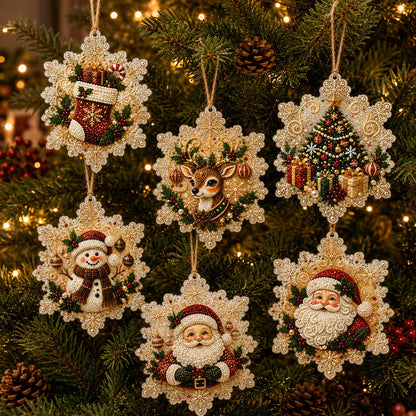 🔥Only $17.99 Last Day Promotion!🎄Christmas DIY Diamond Painting Ornaments Kit (6 PCS)🎅