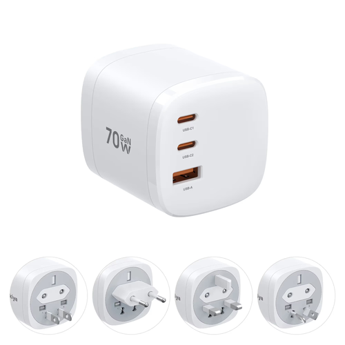 🔥 Last Day 50% OFF –360° Rotating 4-in-1 Universal Travel Charger | 70W GaN