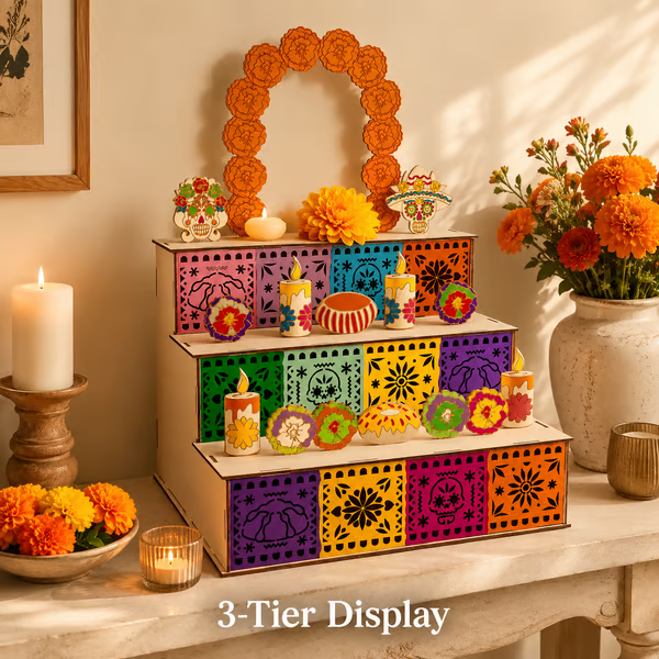 🔥Last Day 49% OFF -🎨Mexican Day of the Dead Wooden Altar Display