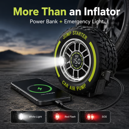 ⚡ 2-in-1 150 PSI Tire Inflator & 12V Jump Starter