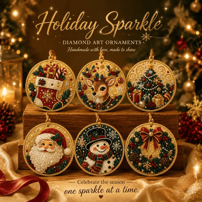 🔥Only $17.99 Last Day Promotion!🎄Christmas DIY Diamond Painting Ornaments Kit (6 PCS)🎅
